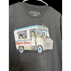 Bobs Burgers Top Gray Graphic Bus Logo Size Small Y2K C7